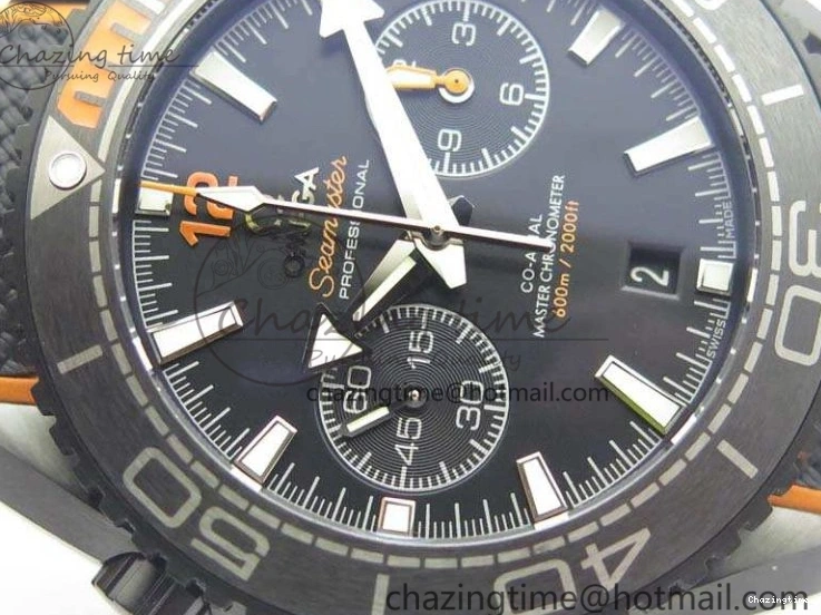 0120 Planet Ocean Master Chronometer Chrono DLC OM 1:1 Best Edition Black Dial On Nylon Strap A Chic 8103